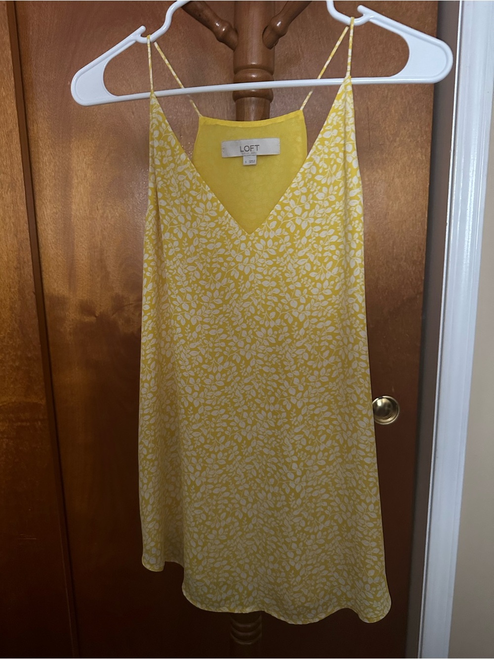LOFT Sunny Yellow Floral Slip Top